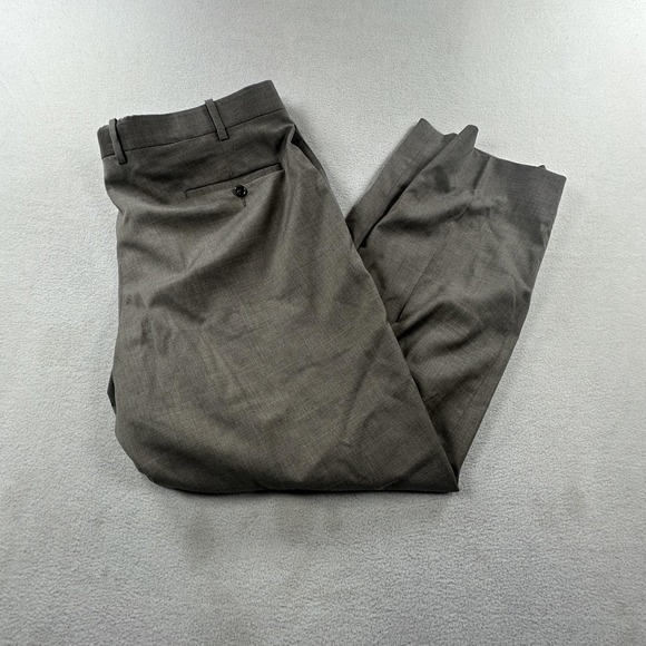 Peter Millar Pants Mens 40 Gray Harker Stretch Trouser Wool Flat Front Dress